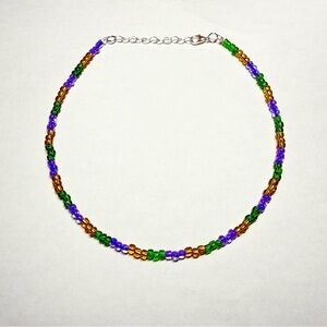 Mardi Gras Bead Necklace Handmade purple, green, and gold New Orleans jewelry